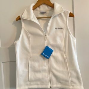 Columbia Fleece Vest White Medium NWT